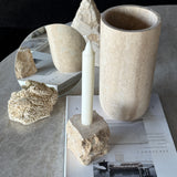 Sasso Vase - Travertine - Medium