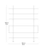 Keen Hyllesystem - 2 buer/160cm/ 4 hyller/1 boks