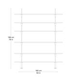 Keen Hyllesystem - 2 buer/160cm/ 6 hyller