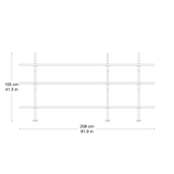Keen Hyllesystem - 3 buer/208cm/ 3 hyller