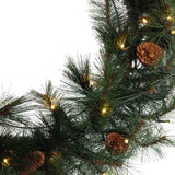 Kunstig Krans Foxtail Pine m/kongler  - 75cm