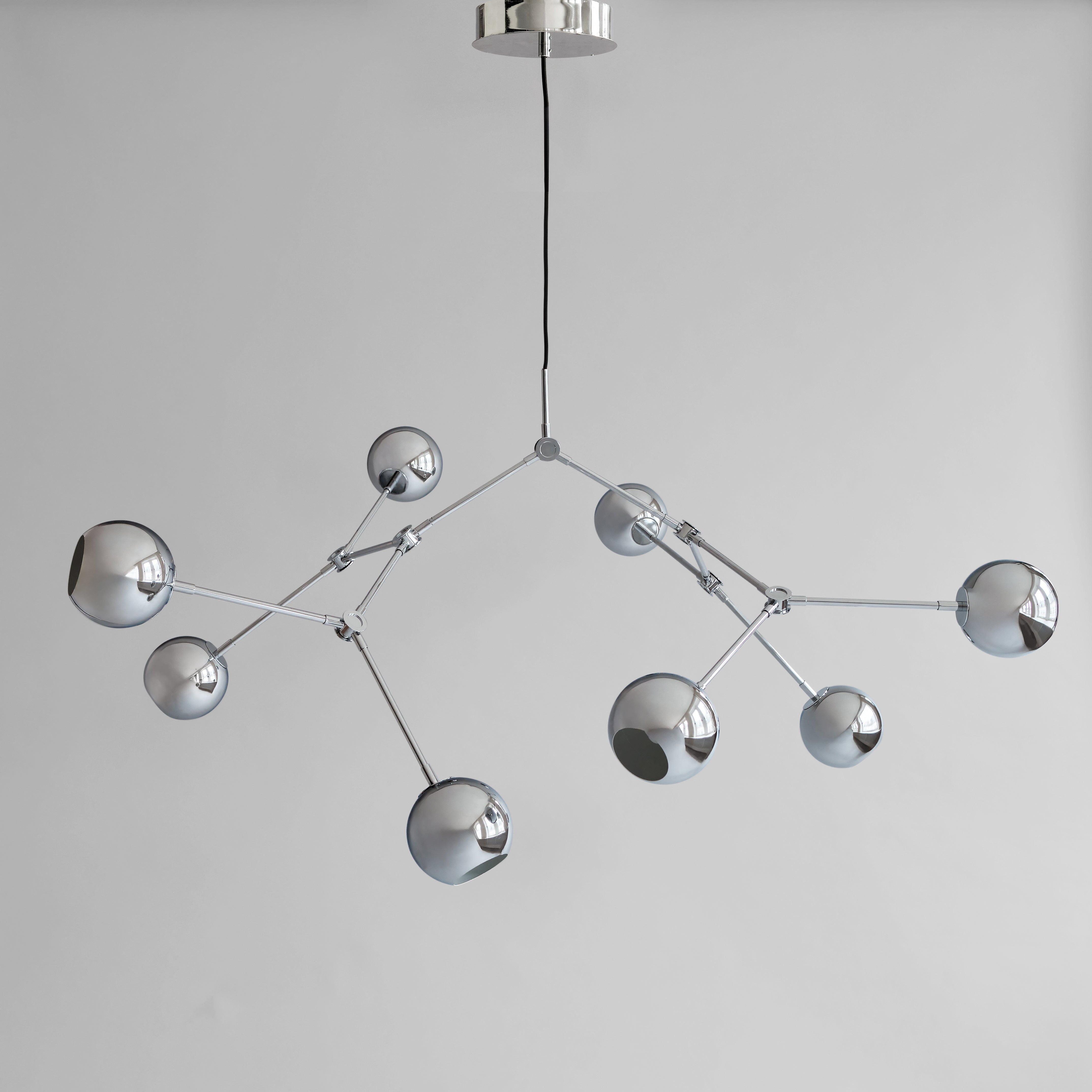 Drop Chandelier Globe - Taklampe - Chrome - Flere varianter