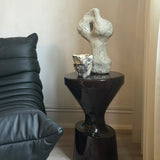 Wooden Stool - Burgundy