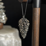 Glasskongle - Julekule - Grå/Sølv - 8 cm