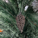 Glasskongle - Julekule - Grå/Sølv - 8 cm