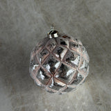 Frostet Julekule - Dusty Pink - 12 cm