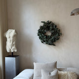 Kunstig Krans Eucalyptus Storbladet Støvgrønn - 60cm