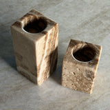 Onyx Telysholder -  Sett av 8 cm og 13 cm - Beige