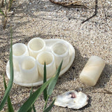 Onyx shotglass - Sett 6stk m/fat - Offwhite