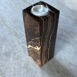 Onyx Telysholder -  18 cm  - Chocolate