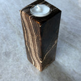 Onyx Telysholder -  18 cm  - Chocolate