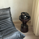 Wooden Stool - Burgundy