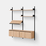New Works Living Vegghylle med skap - Lav - Flere varianter