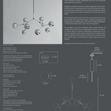 Drop Chandelier Globe - Taklampe - Chrome - Flere varianter