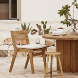 Spisestol - 2 stk - Resirkulert Teak - Med pute