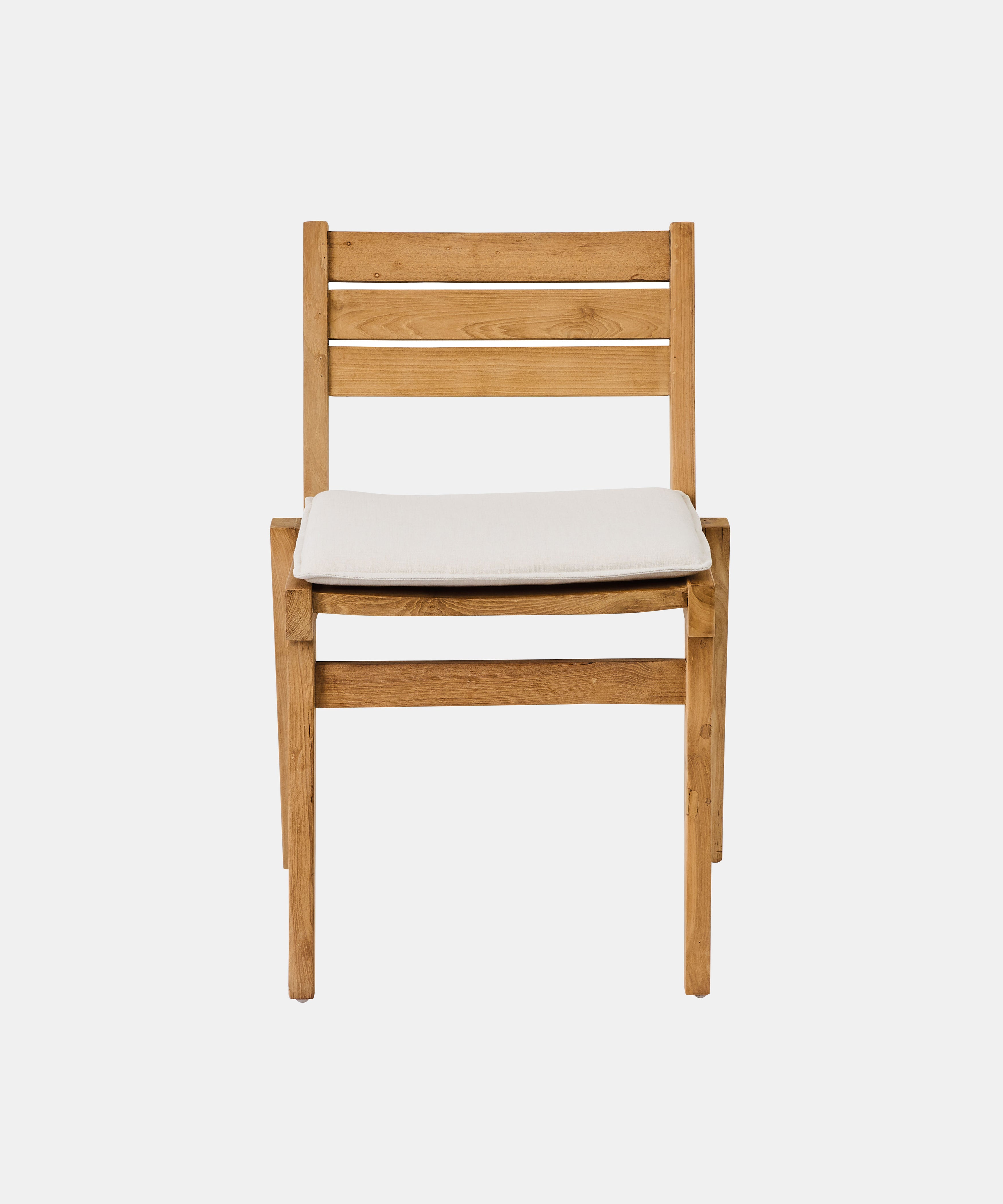 Spisestol - 2 stk - Resirkulert Teak - Med pute